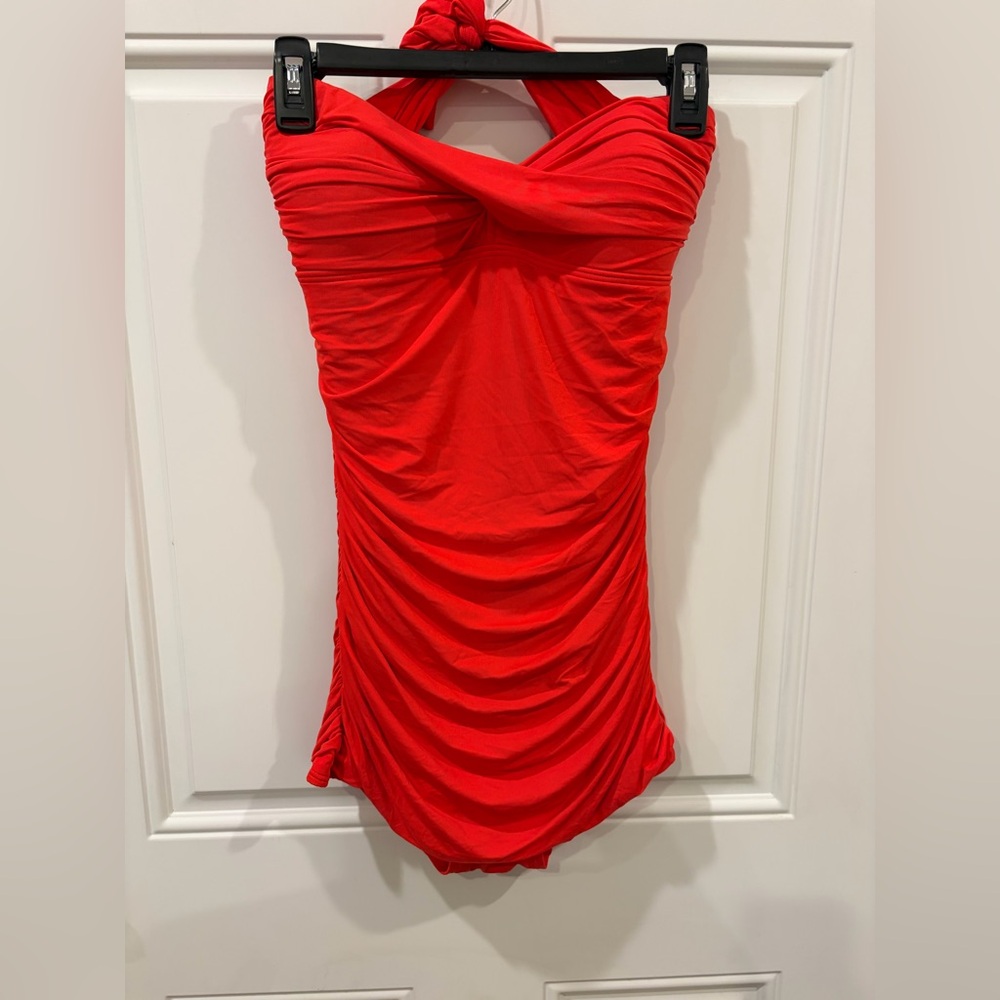 Carmen Marc Valvo Red One Piece Swimsuit